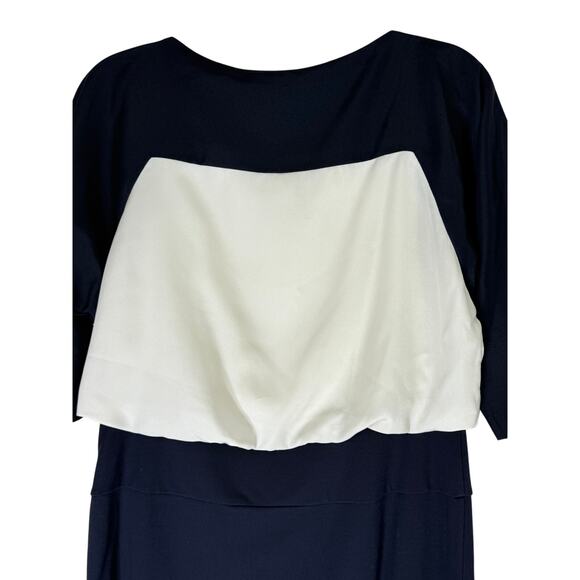 Loft Black & White Color Block Dolman Sleeves Blouson Mini Dress Career Size 4P - Picture 6 of 10